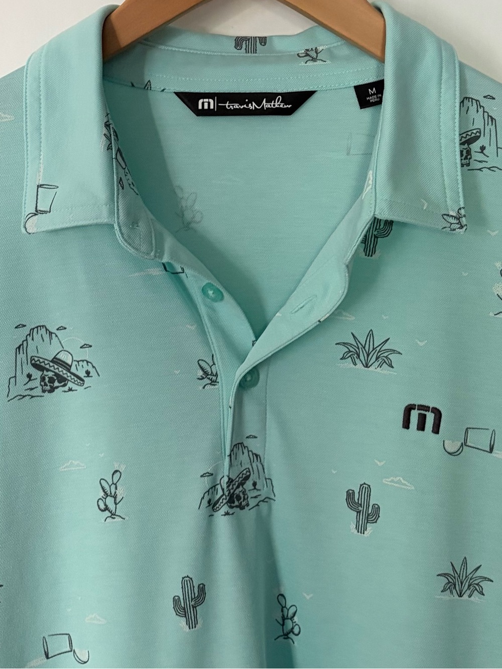 Travis Mathew Men’s Size M Short Sleeve 'All The Tacos' Golf Polo Shirt